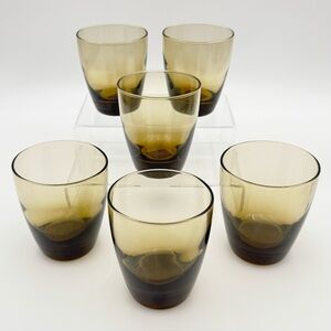 Set of 6 Libbey Classic Mocha Double Old Fashioned Glasses – 4” – NWT